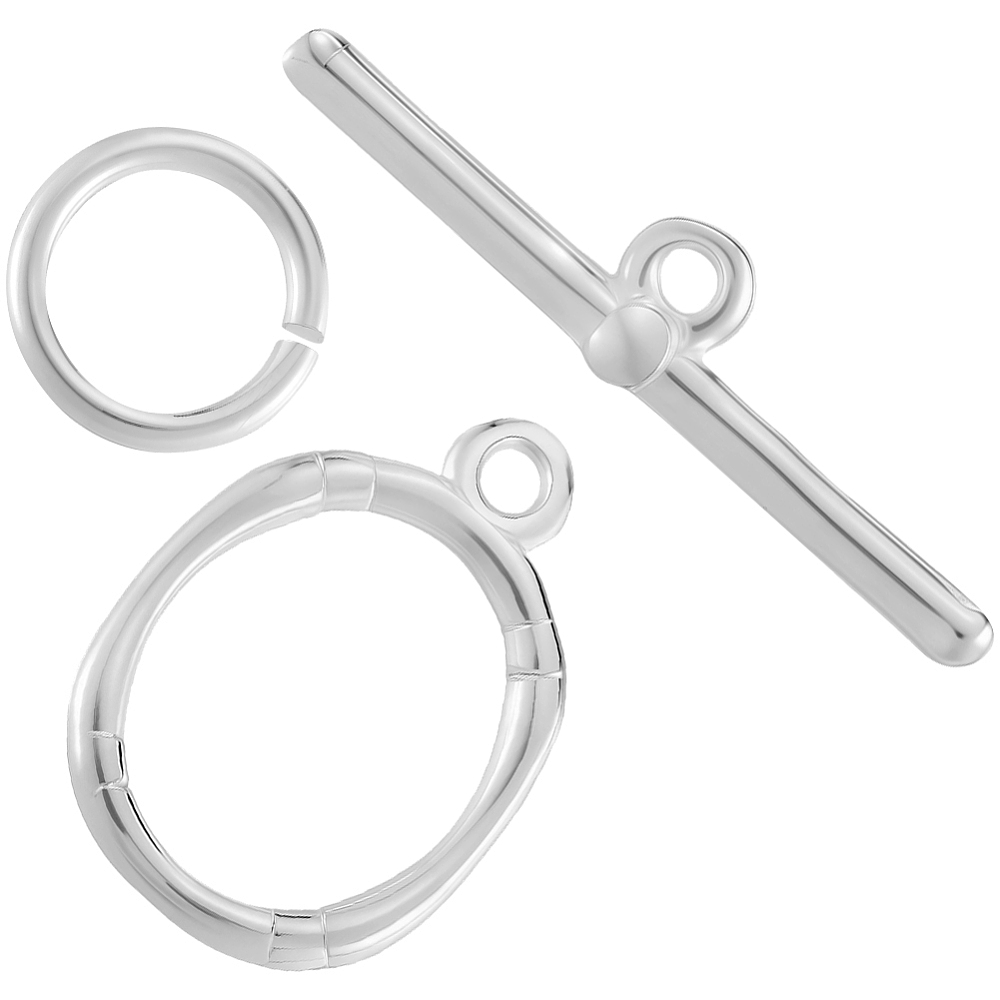 Sterling Silver Ring - Messing-Knebelverschlüsse mit Messing-Brecherringen, 925er Sterlingsilber plattiert,