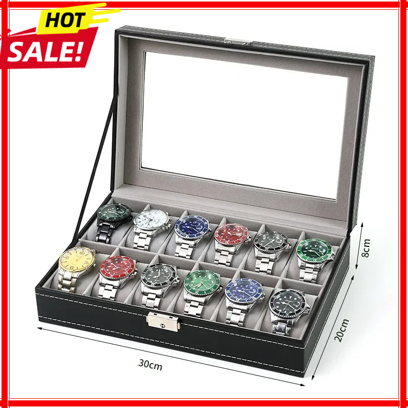 Best Jewelry Watches - Uhrenboxen 2/3/4/5/6/8/10/12 Fächer Aufbewahrungsboxen Uhrenorganizer Etui
