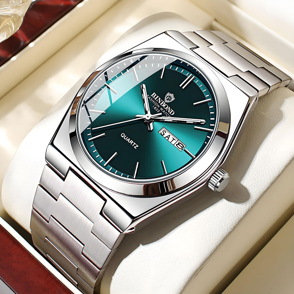 Seiko Watch 5 Sports - BINBOND Echte Herrenuhr, Luxuriöse Edelstahl-Armbanduhr mit