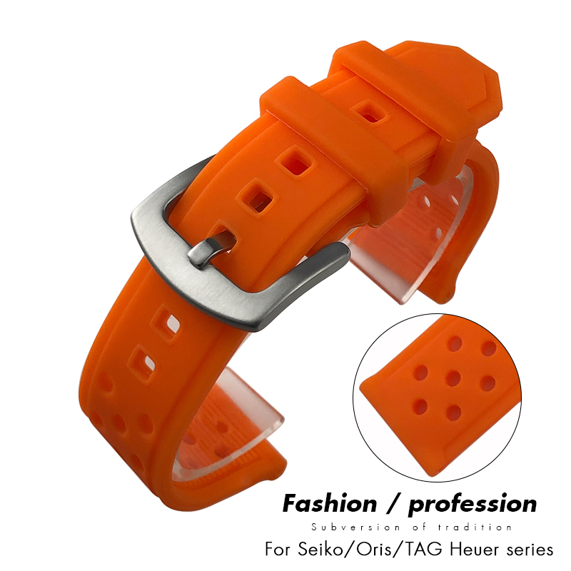 Seiko Watch 5 Sports - Weiches Gummi-Silikon-Uhrenarmband 20mm 21mm 22mm für