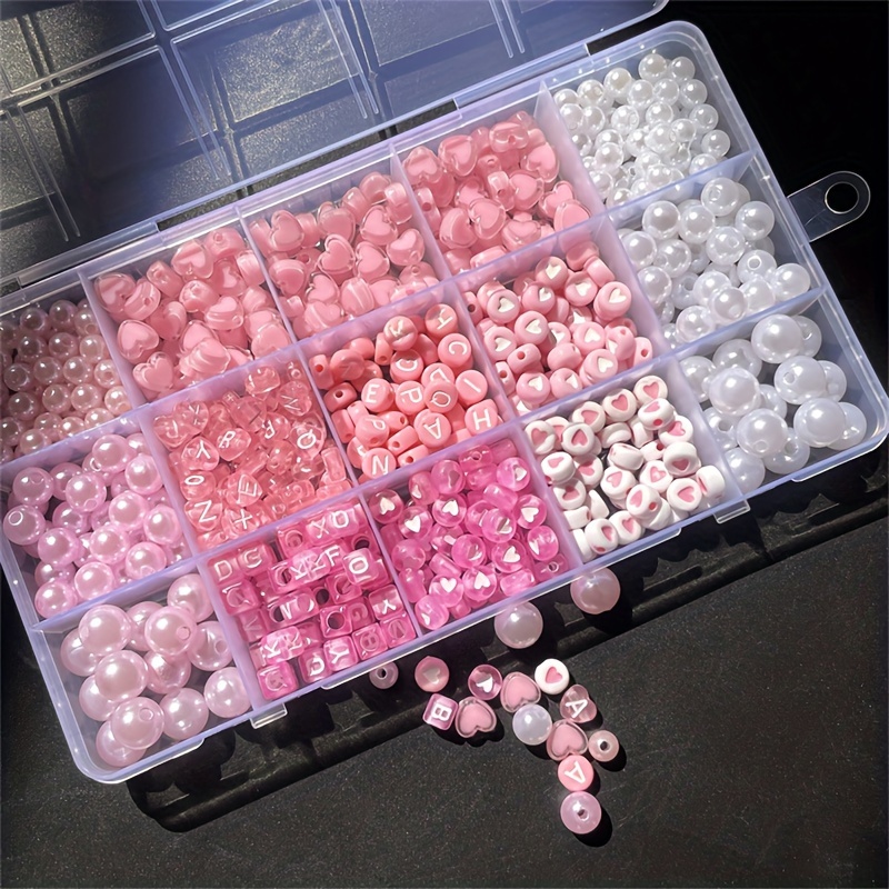 Fine Jewelry & Watches Photos - 10-teilige rosa Alphabet-Box, Acrylperlen, handgefertigtes Schmuckherstellungsset,