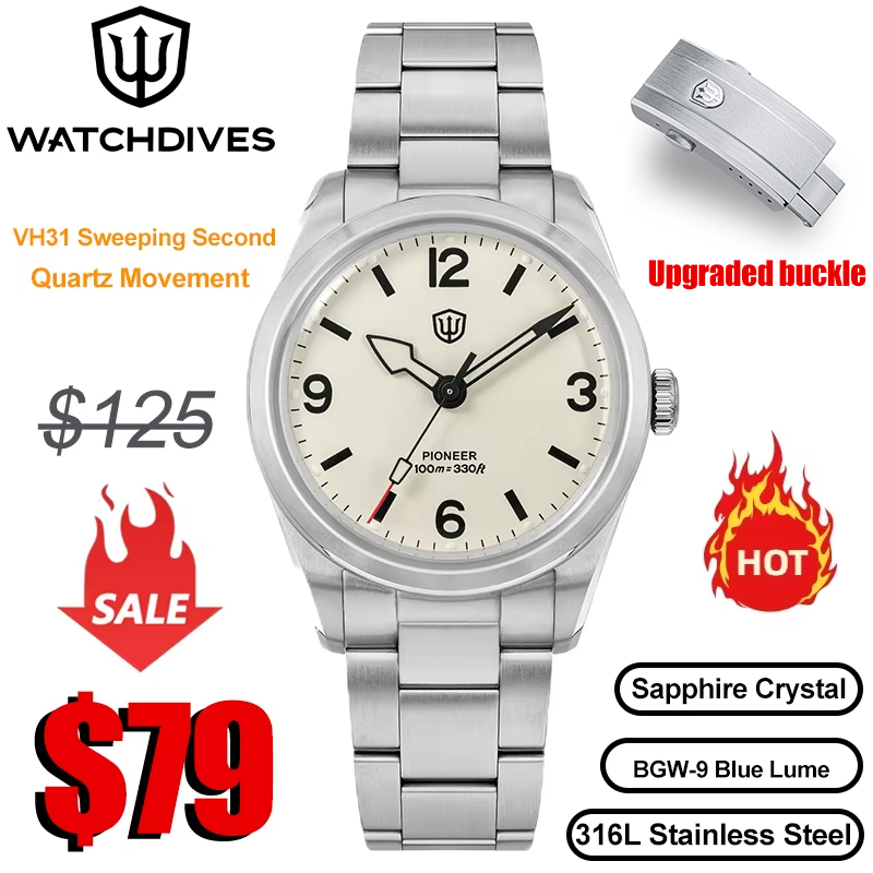 Jewelry Watches Vintage - Watchdives WD1960S V2 Uhr VH31 Sweep