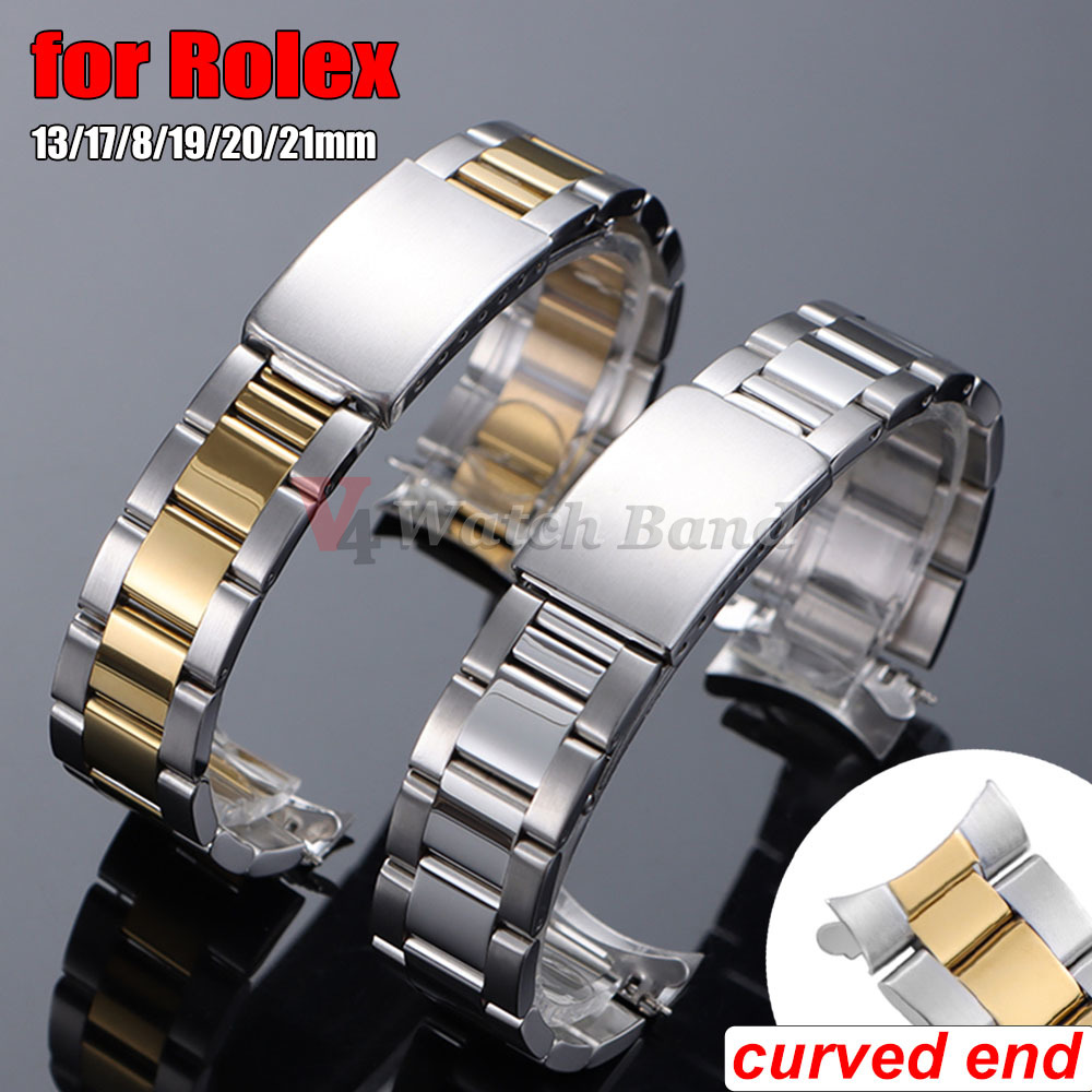 Jewelry Rolex Watches - Metallarmband mit gebogenem Ende für Rolex