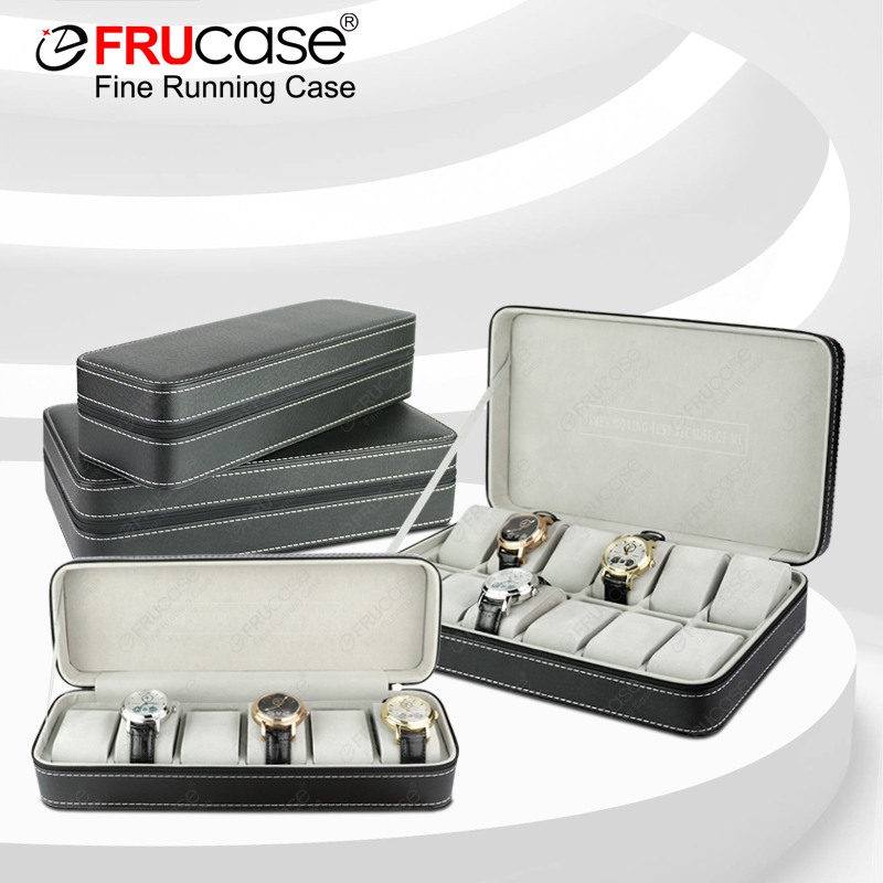 Best Jewelry Watches - FRUCASE Schwarz Uhr Box 6/12 Grids