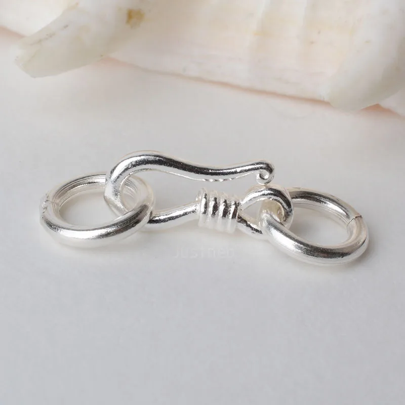 Sterling Silver Ring - S-Haken- und Ösenfischverschluss aus Sterlingsilber mit