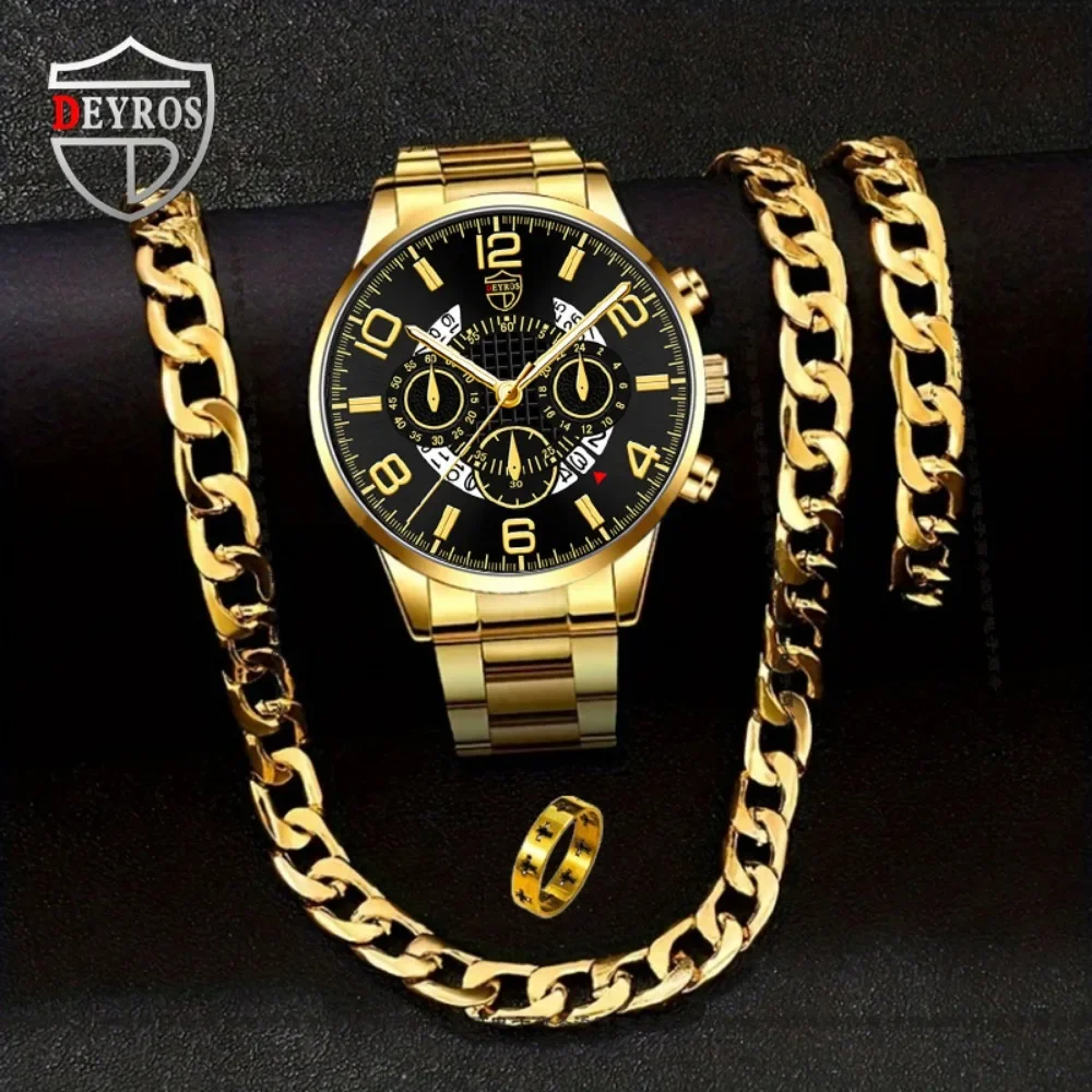 Best Jewelry Watches - 4 Stück/Set Herren-Freizeituhr, Legierung, analoge Herrenuhr,