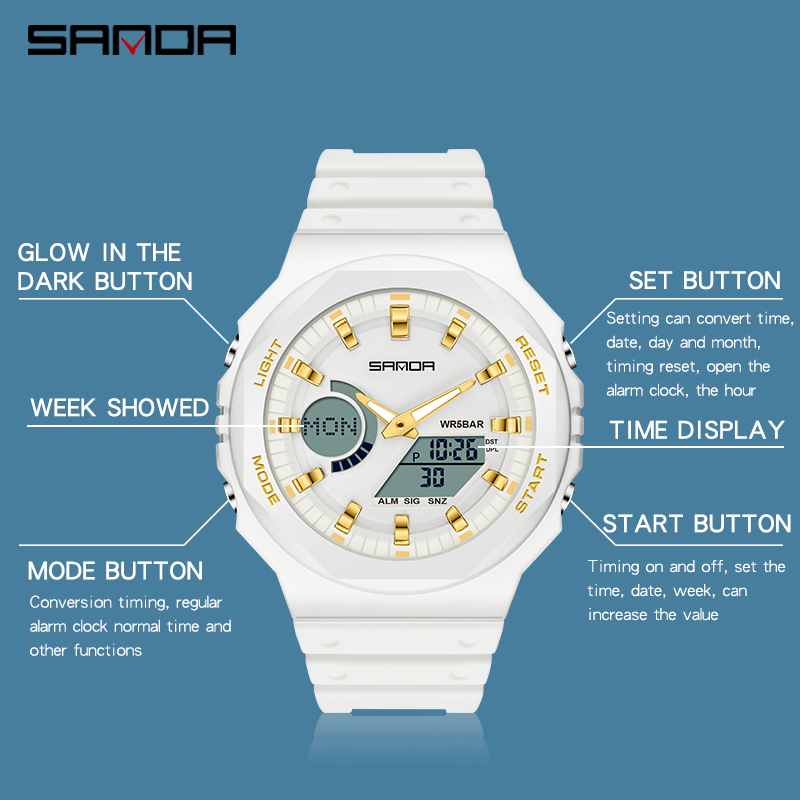 SANDA Top Luxus männer Quarz U – Seiko Watch 5 Sports Bewertung und Preis