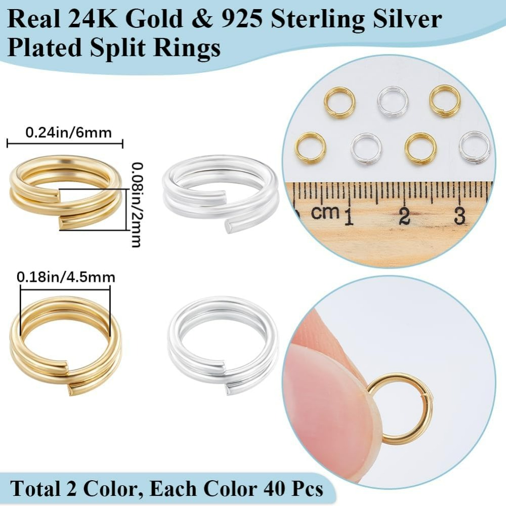 1 Box 80 Stück geteilter Biege – Sterling Silver Ring Bewertung und Preis
