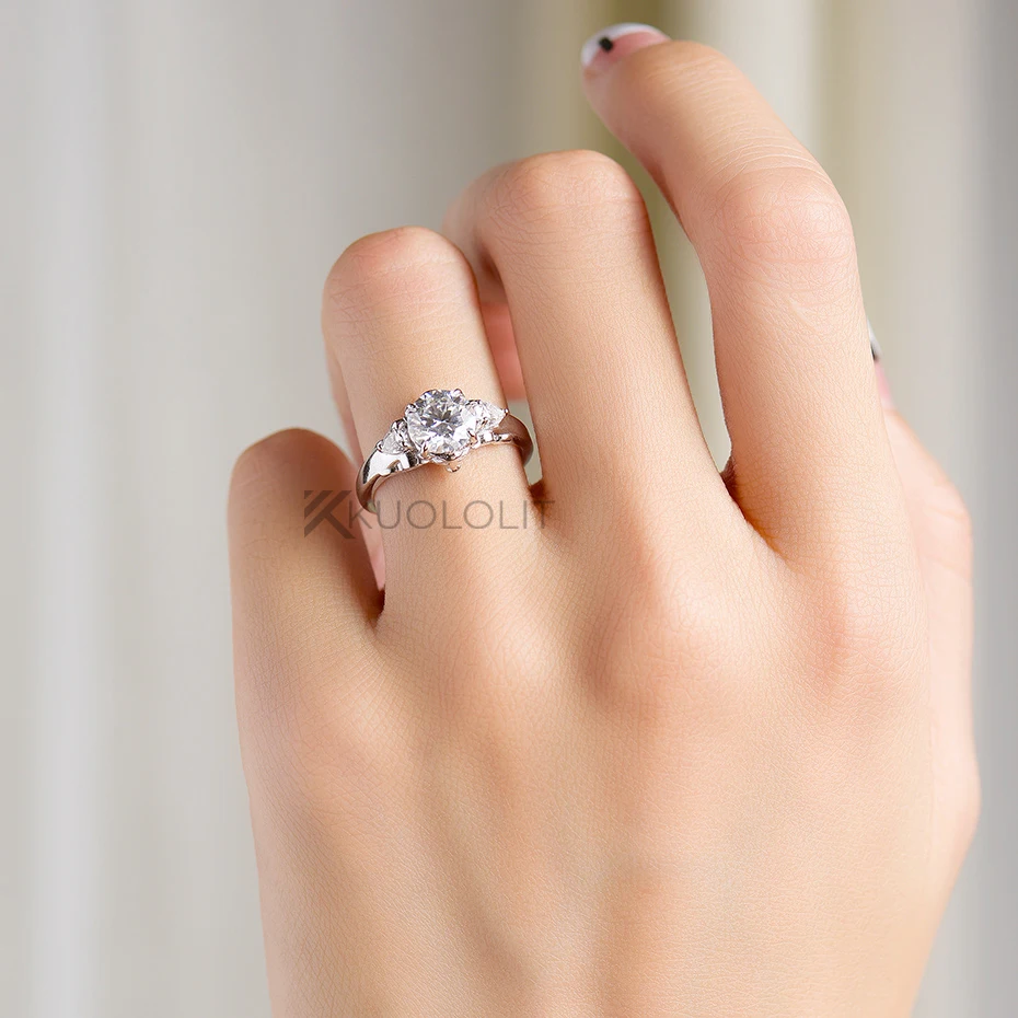 7,5 mm runder D VVS1 Löwen-Sol – Sterling Silver Ring Bewertung und Preis
